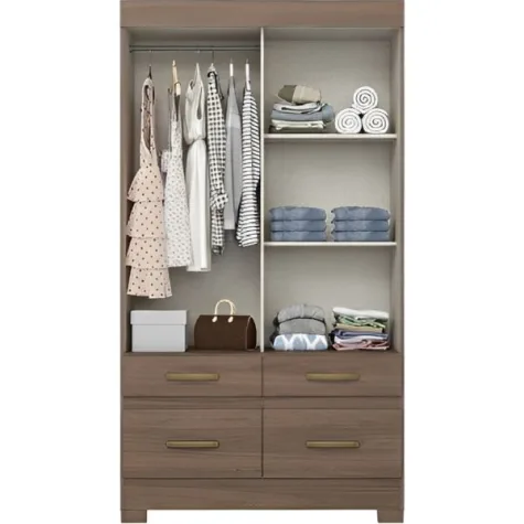 ROPERO 2P BRIZ B25 CORREDIZO C*ESPEJO CAST OFF WHITE