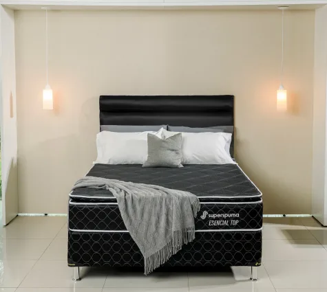 SOMMIER 140*190 SSPUMA ESENCIAL TOP NEGRO CON PILOT