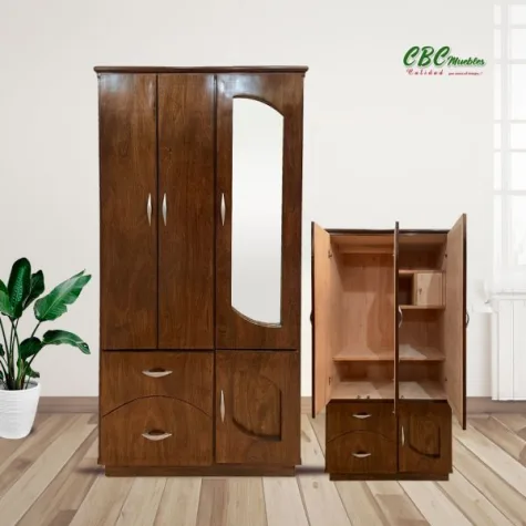 ROPERO PLACARD 3P LINEA LP NOGAL TABACO 188*104*54