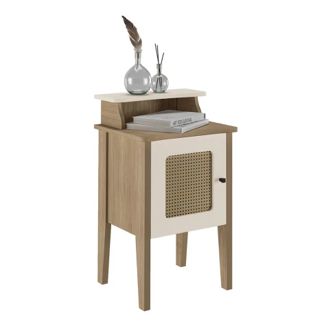 MESA LATERAL CHARLOTE CARVALHO/OFF WHITE