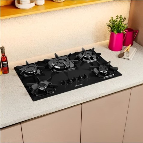 COCINA A GAZ 5H ANAFE MUELLER NORMAL NEGRO
