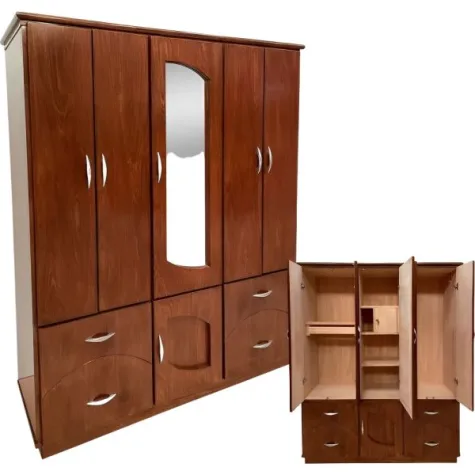 ROPERO PLACARD 5P LINEA LP NOGAL (TABACO)188*160*55