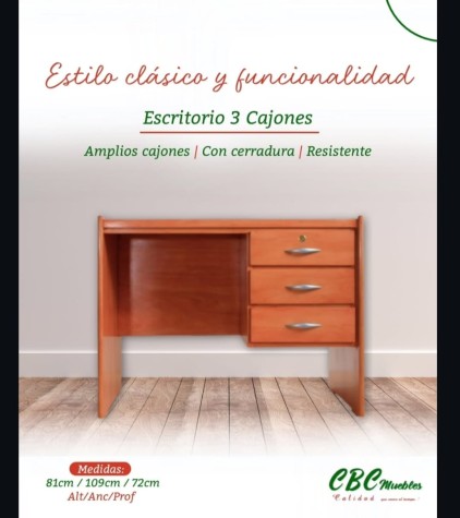 MESA ESCRITORIO 3C 81*109*72 NOGAL *