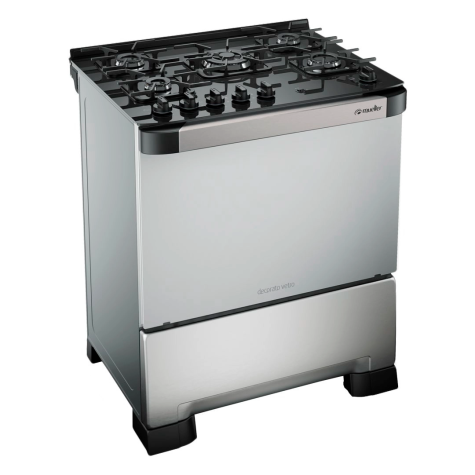 COCINA A GAZ 5H MUELLER DECORATTO VETRO GOURMET ESPEJADO
