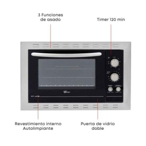 HORNO ELECTRICO FISCHER EMPOTRAR 44L FIT LINE BLANCO