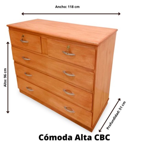 COMODA C/CERRADURAS NATURAL * 96*118*51