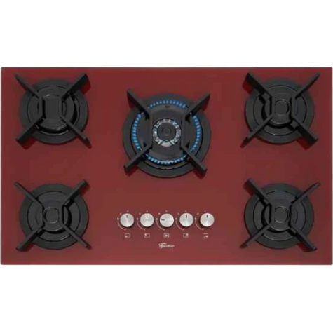 COCINA A GAZ 5H ANAFE FISCHER TRIPLELLAMA ROJO