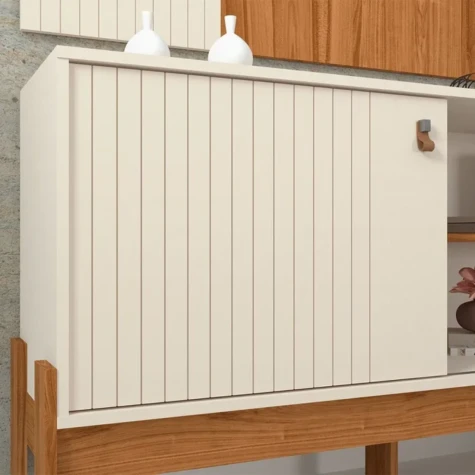 COMBO RACK PANEL WOOD 1.2 CINAMOMO MIEL/PEROLA METALIZ
