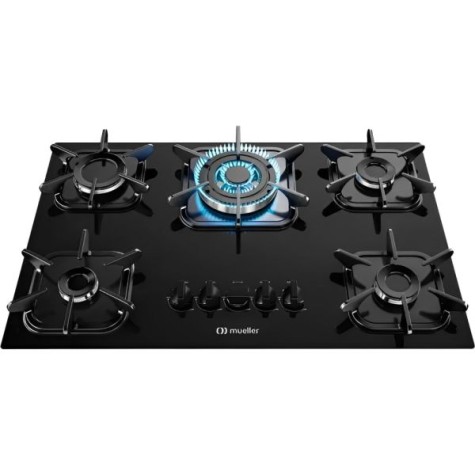 COCINA A GAZ 5H ANAFE MUELLER NORMAL NEGRO