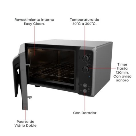 HORNO ELECTRICO FISCHER 48L PREMIER SILVER