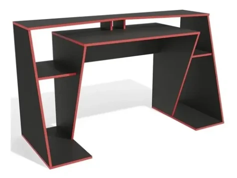MESA GAMER KAPP 145CM L101PRVM NEGRO-ROJO