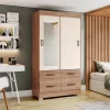 ROPERO 2P BRIZ B25 CORREDIZO C*ESPEJO JEQUETIBA OFF WHITE