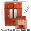 ROPERO PLACARD 4P LINEA LA EE CAOBA TABACO 230*170*53