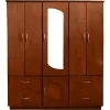 ROPERO PLACARD 5P LINEA LP NOGAL (TABACO)188*160*55