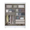 ROPERO 2P BRIZ B66 CORREDIZO CASTAÑO OFF WHITE